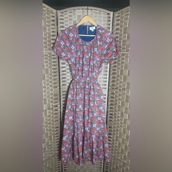 J. Crew x Liberty Fabric Organic Cotton Cutout Floral Meadow Song Dress - Size 4 - Picture 2 of 10